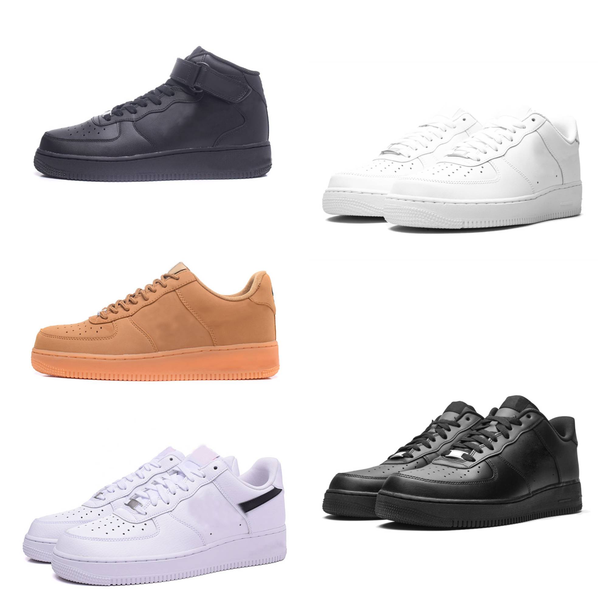 

2023 Designer Outdoor Men Low Casual Shoes Trainer Forces Skateboard One Unisex 1 07 Knit Euro Airs High Women All White Black Wheat Running Sports Sneakers, Shoe lace