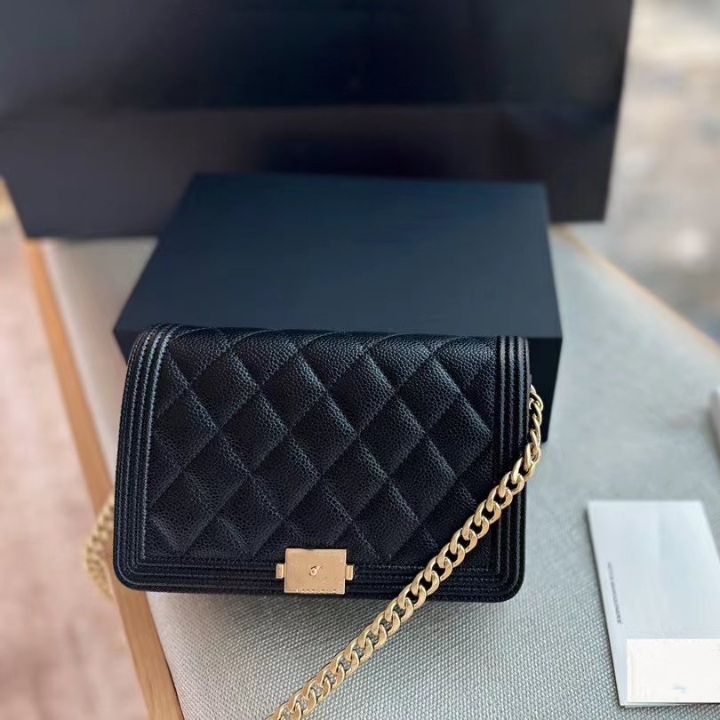 

channel Cross Body Bags Women WOC Wallet Vintage Card Pocket Quality Handbag Real Leather Luxury Designer Brand Shoulder Gold Silver Chain Black Purses