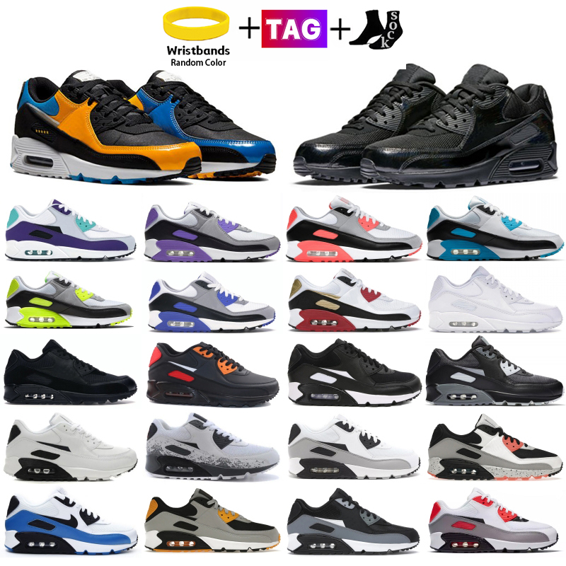 

Classic Mens Running Shoes 90s OG Volt Leather Triple Black White Oreo Bright Crimson South Beach Michigan Womens Shoes Designer Sneakers