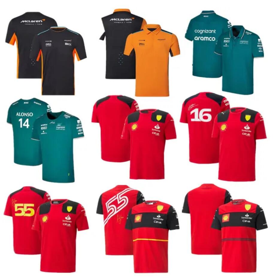 

2023 2024 Formula 1 F1 Racing Sets Carlos Sainz Charles Leclerc Fernando Alonso Set Up t-shirt Casual Breathable POLO Summer Car Logo Motorsport Team Jersey Shirts
