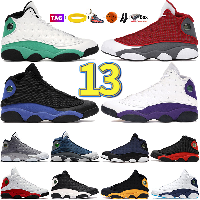 

Jumpman 13 OG Basketball Shoes Designer 13s Men Women Sneakers Lucky Green Hyper Royal Obsidian Court Purple Playground Chicago Mens Womens, #12- red flint