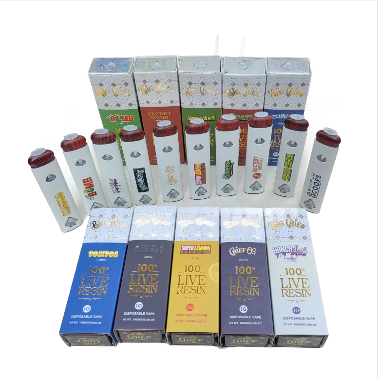 

Big Chief dipsoable E cigarettes 350mah battery empty 1ml Ceramic coil Type- C vape pen 10 Flavors Sticker