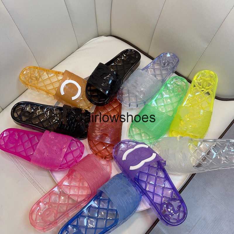 

12 Colors Transparent Diamond Sole Women Mens Slippers Designer Sandal Clear Jelly Slides Summer Beach Shoes Platform Mules Slip On Slider, 4;yellow
