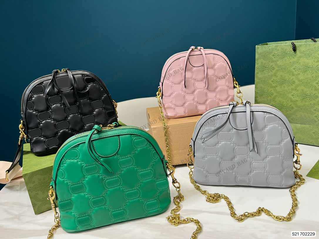 

2023 New Matelasse Small Bag Dome-shaped Chain Shoulder Bag Designer Textured Geometric Motif CrossBody Bags Luxury Unique '90s Satchel Bags Handbag House's Latest, Grey