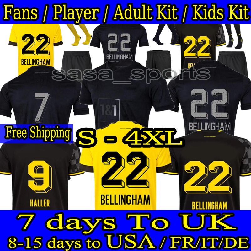 

22-23 Westfalen Dortmund soccer jerseys All-Black Special blackout 110Th Borussia 2022 2023 home Football shirt REUS BELLINGHAM HUMMELS REYNA BRANDT men kids kit, 4th