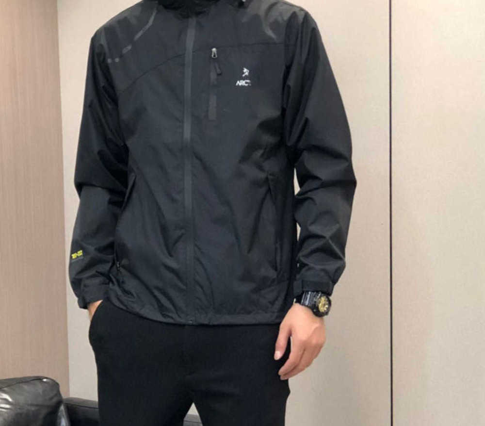 

ARC jacket mens designer hoodies tech nylon waterproof gore tex zipper jackets high quality 3 in 1 lightweight coat outdoor sports men coats, Black