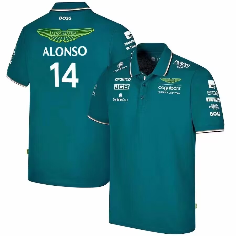 

Sport Car Fans Men' Polos Aston Martin Aramco Cognizant F1 2023 Official Fernando Alonso Team Polo Vettel Stroll Driver T-shirt Size, 2023 team polo