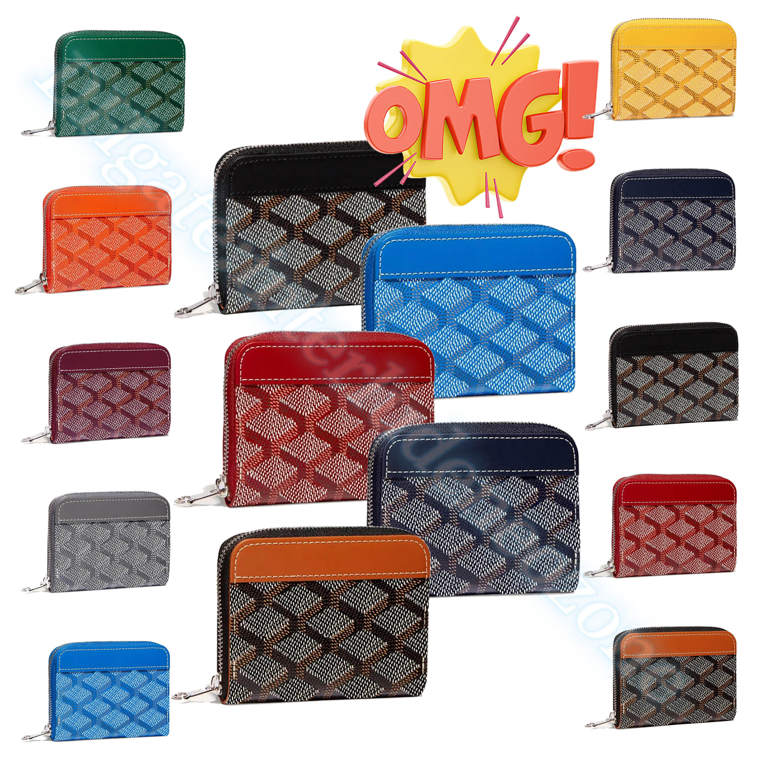 

Luxurys Card Holders High quality Purse card holder goya MATIGNON MINI designer Passport wallet Men Clutch Bags Gy Women's Holders Coin Key Pocket Interior Slotcard, Blue