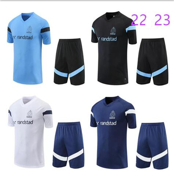 

22/23 tracksuit soccer jersey equipe Football training suit chandal de futbol 22/23 Men Olympique de MarseilleS Survetement Maillot Foot Short sleeve Sportswear