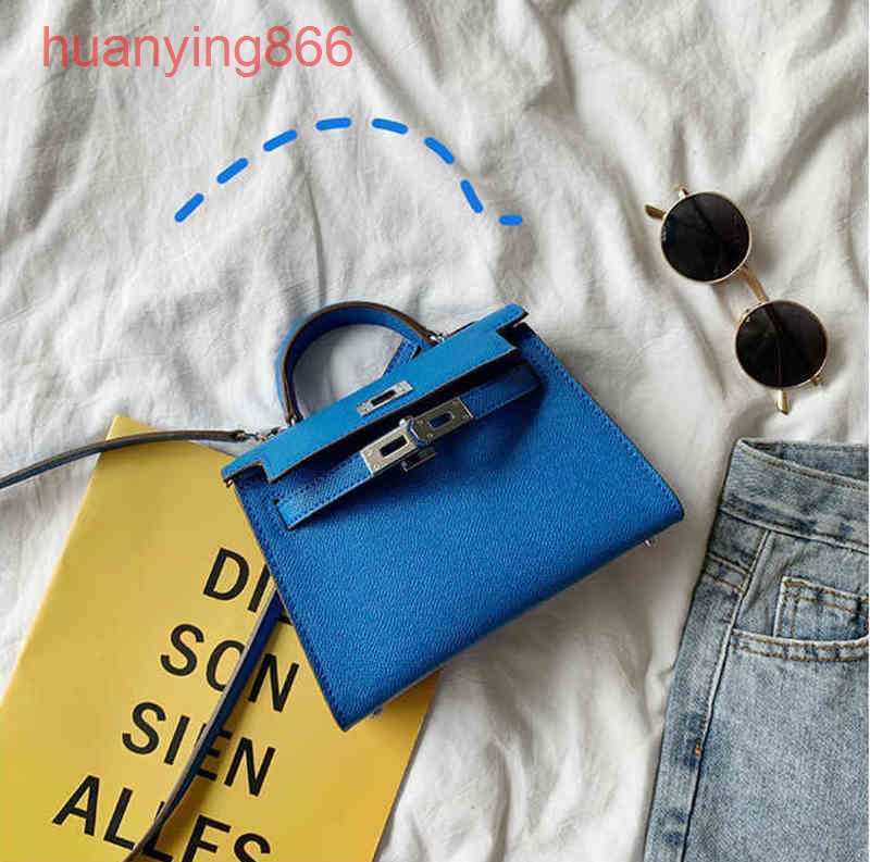 

Luxury Handbags Herms Designers Choice Bags Autumn New Race Foreign Style Blue Mini keilys Handbag Leather Women's Slanting Small, Red