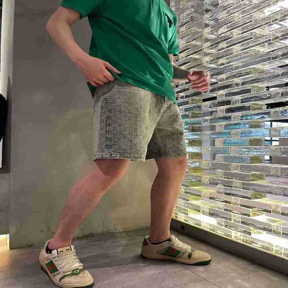 

Men's Shorts Mens shorts the latest summer designer denim shorts high quality Jacquard material design straight version of luxury casual men shorts, Blue