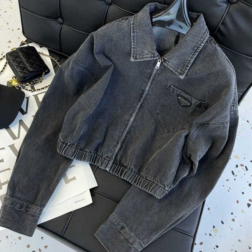 

23ss designer brand women Denim Jacket coat High quality stretch denim top coats fashionable versatile slim women clothing a1, Black