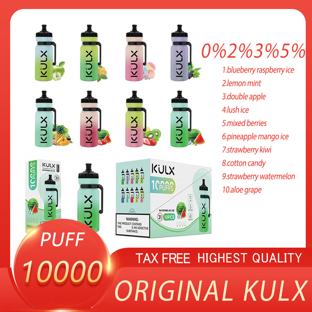 

Original Kulx 10000 Puffs Disposable Vape Pen 20ml Big Pods Cartridge 850mAh Rechargeable Battery Vaporizer 10 Flavors jodk bottle VS Randm tornoda 10000
