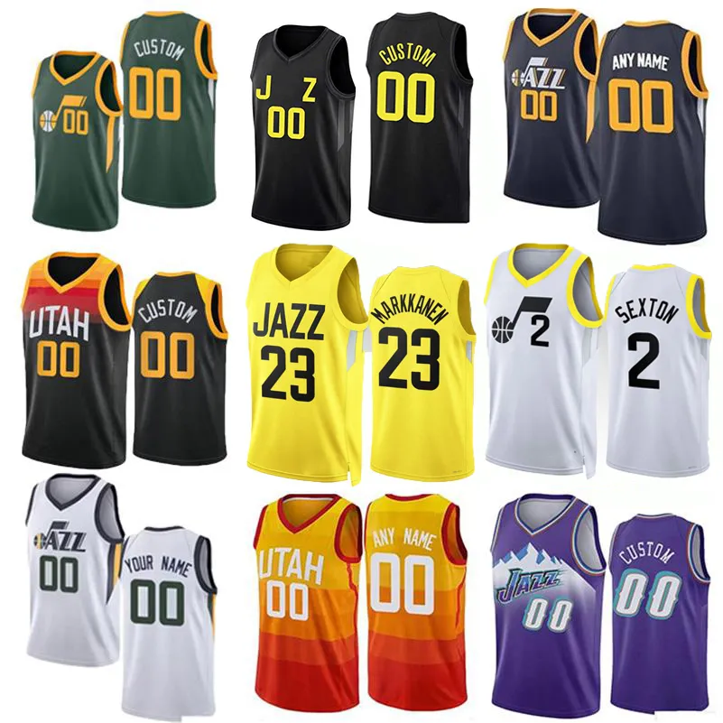 

Custom Jazzs Basketball Jerseys Lauri Markkanen Clarkson Kelly Olynyk Collin Sexton Rudy Gay Walker Kessler Azubuike Retro Jersey Men Shirt, Colour 7