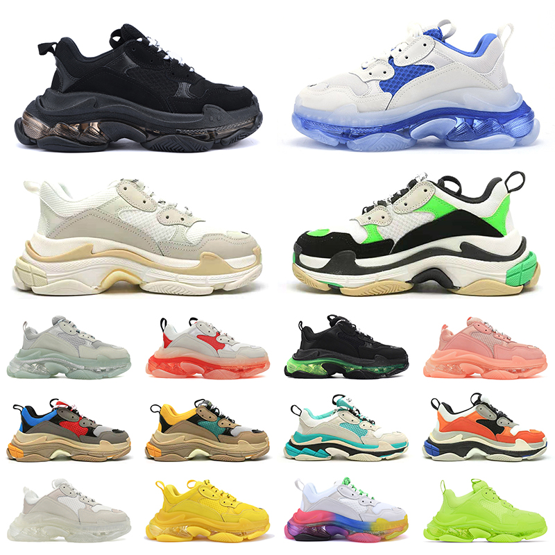 

triple s sneakers for men women casual shoes designer platform clear sole black white grey red pink blue green mens trainers Tennis