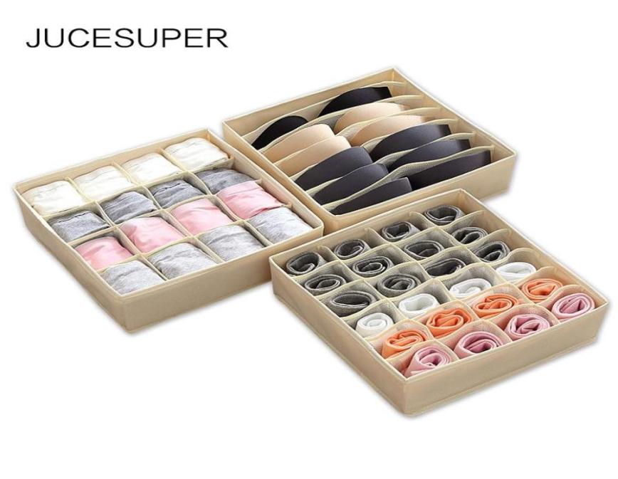 

Storage Drawers JUCESUPER Simple Modern Box Underwear Socks Bra Mesh Multigrid Collapsible Washable Finishing7393731