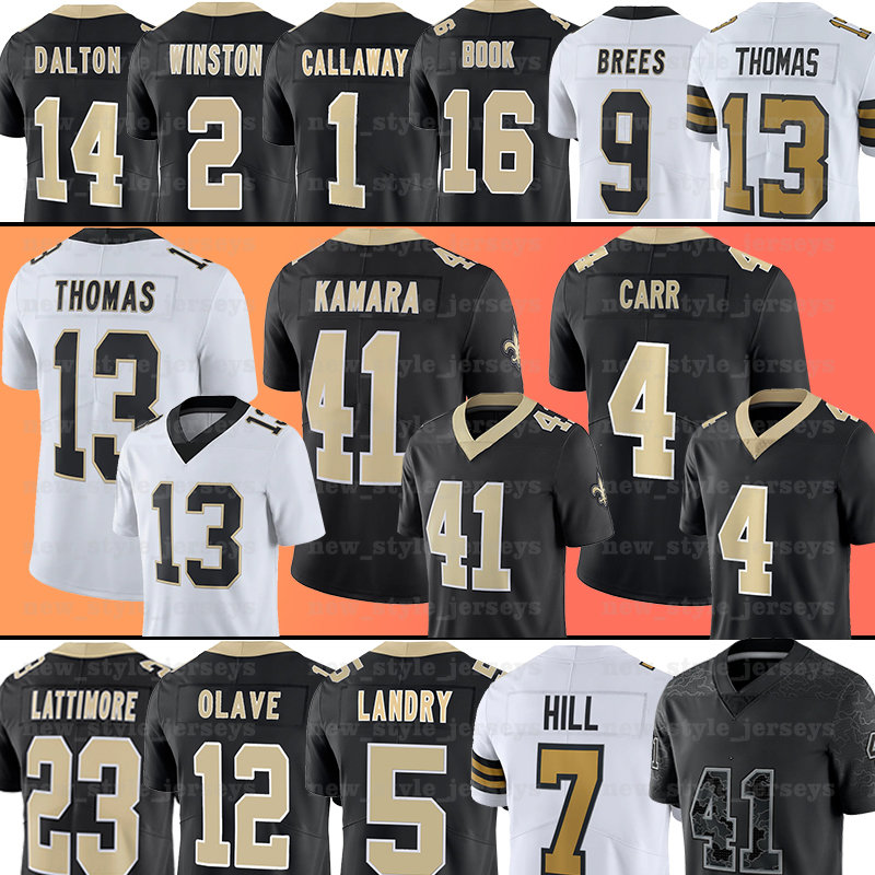

New Orleans Saints 4 Derek Carr Alvin Kamara Football Jersey Jarvis Landry Pete Werner Chris Olave Tyrann Mathieu Marshon Lattimore Michael Thomas Taysom Hill, Women(sheng tu)