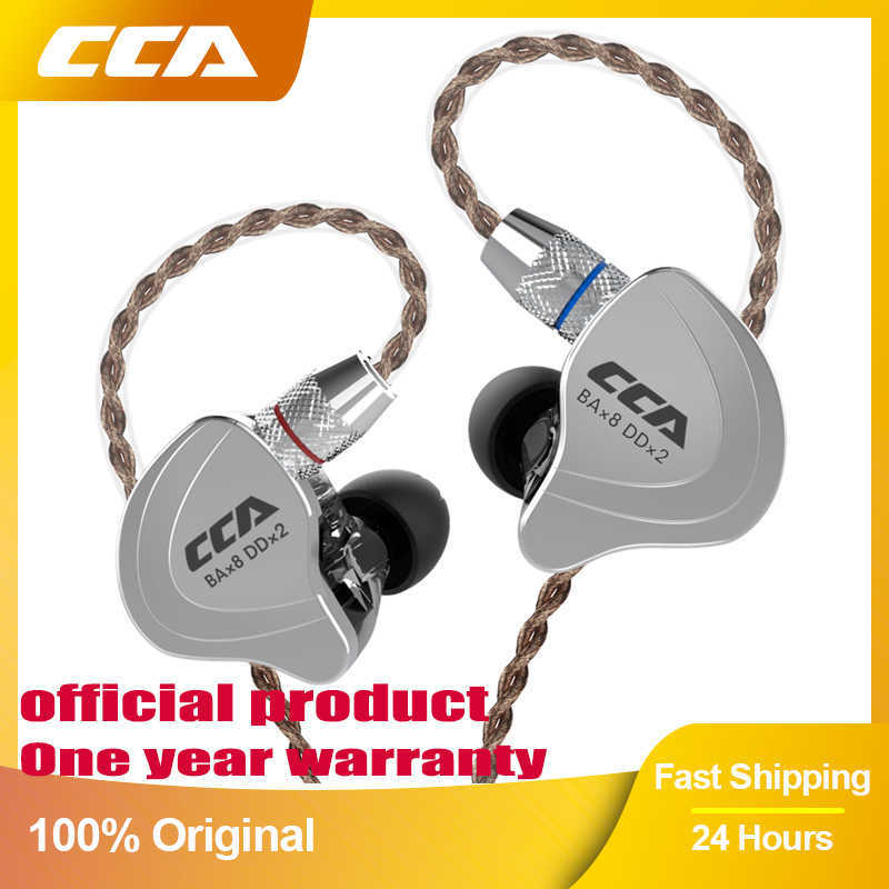 

CCA C10 Headphones 4BA 1DD Hybrid Technology HiFi In Ear Music DJ Gamer Sport Earphone Active Noice Cancelling Monitor Headset, Gold