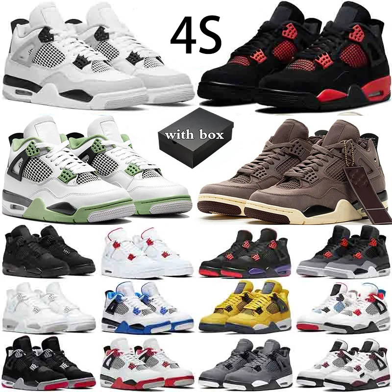 

Jumpman 4 4s sneakers mens basketball shoes seafoam Midnight Navy university blue red cement thunder Military Black cat messy room Photon Dust men women sneakers, 42