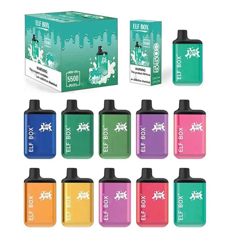 

Elf Box Disposable Vape Mod 5500 Puffs E cigarettes Mesh Coil 650mah Battery Rechargeable 13ml Prefilled Oil Pod Box Mods