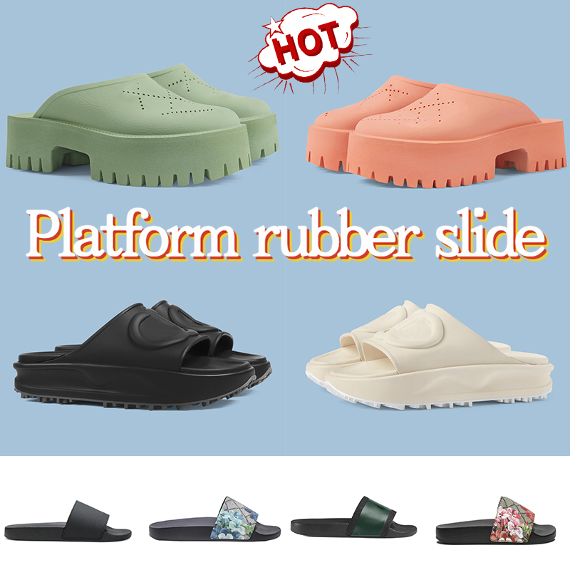 

Luxury Sandals men women Platform Rubber slides Slippers mens Perforated Logo Slip-on Embossed Slipper Mules womens Shoes Flat Summer Slide Outdoor Beach Sandal, 11#- violet