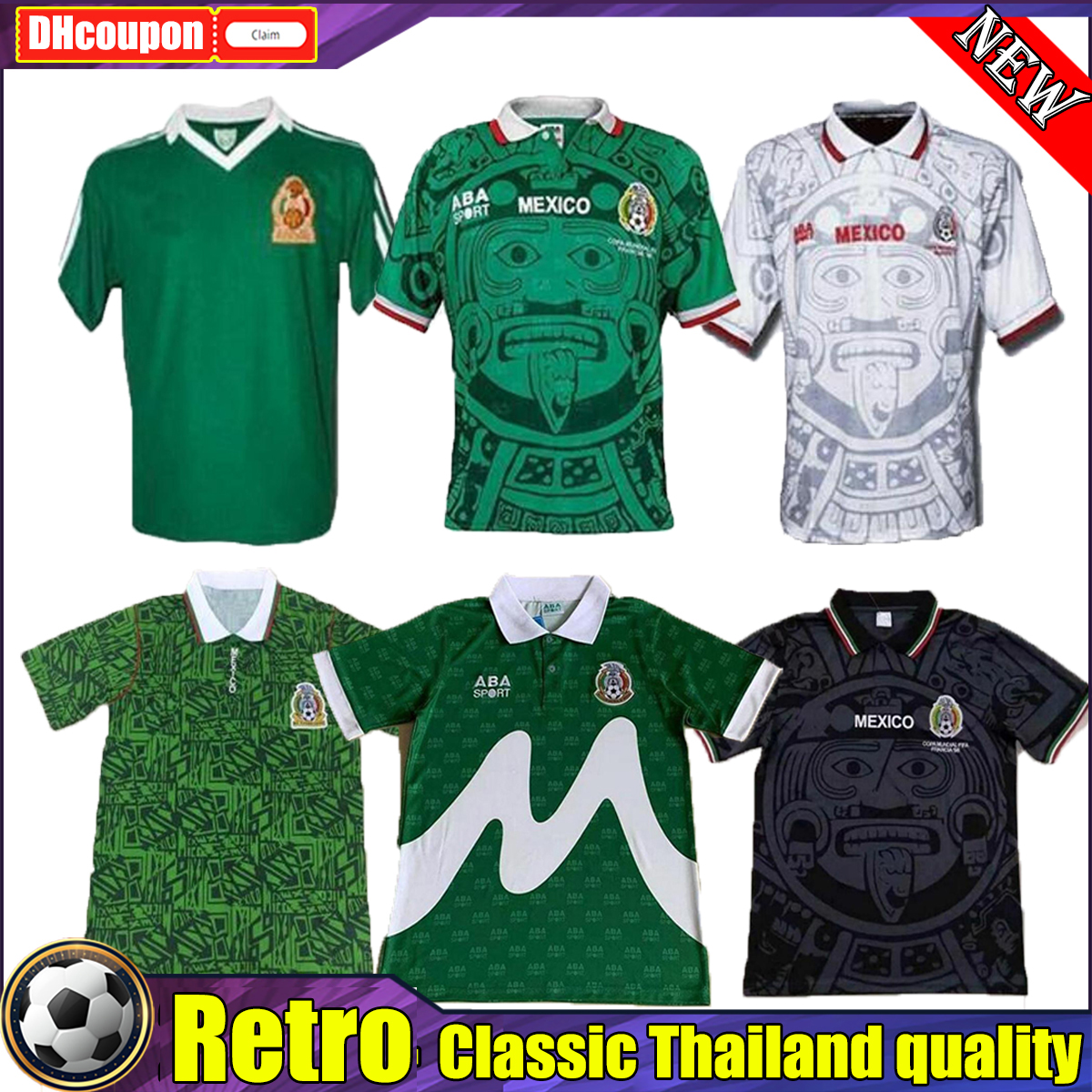 

BLANCO 1998 MEXICO RETRO soccer jerseys Hernandez Blanco Campos uniforms 1994 JORGE CAMPOS goalkeeper Football Jerseys shirt 1986 top thai quality, 11