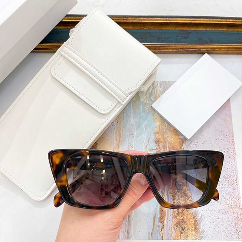 Womens sunglasses Summer Style 40187 Designer Fashion Havana Cat eye Frame avantgarde wild style High Quality Outdoor Sunshade belt original prot-image-847504438