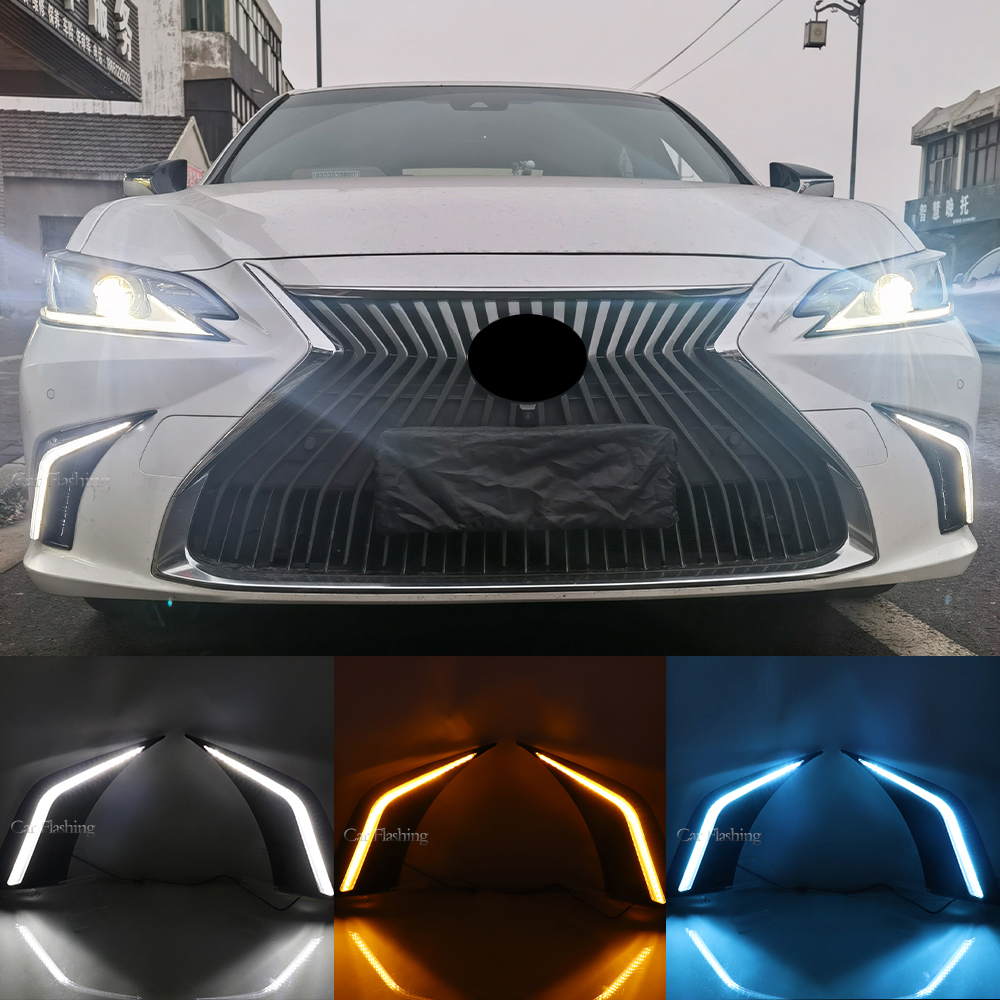 

2Pcs For Lexus ES200 ES250 ES300h ES350 2018 2019 2020 2021 2022 LED Dynamic Turn Signal Daytime Running Light DRL Daylight Fog Lamp