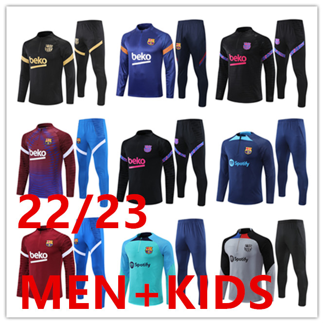 

22/23 Barcelona Tracksuits Adult boys' leisure training suit jogging TRACKSUIT GRIEZMANN F. DE JONG TRAINING SUIT jacket chandal futbol, 10
