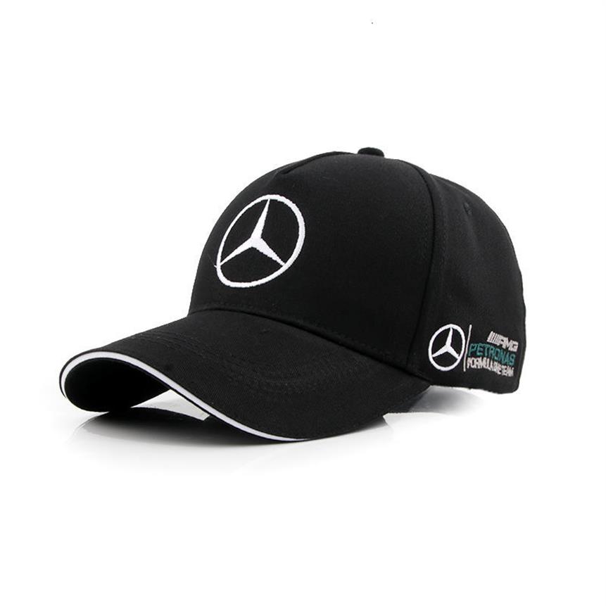 

Cap New Mercedes Benz five piece embroidered baseball men's Mercedes Benz duck tongue racing all cotton children2400, Black