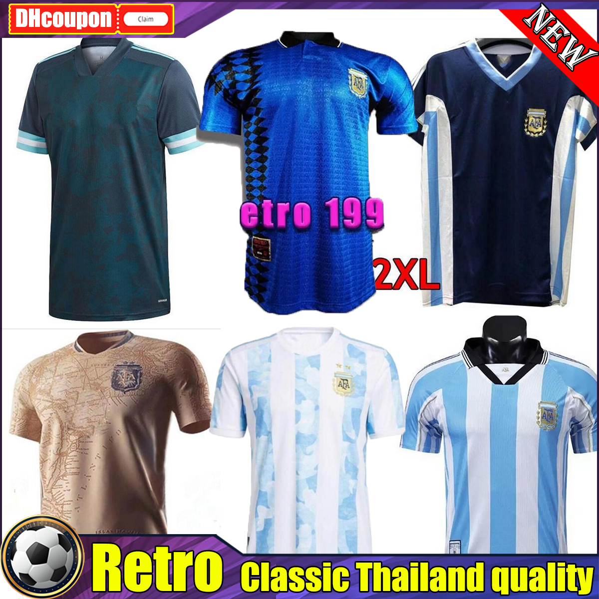 

MARADONA 1986 Argentina soccer jerseyS retro 94 Copa america 78 Vintage Classic Aguero Dybala ICARDI football shirt Vintage shirt, 04