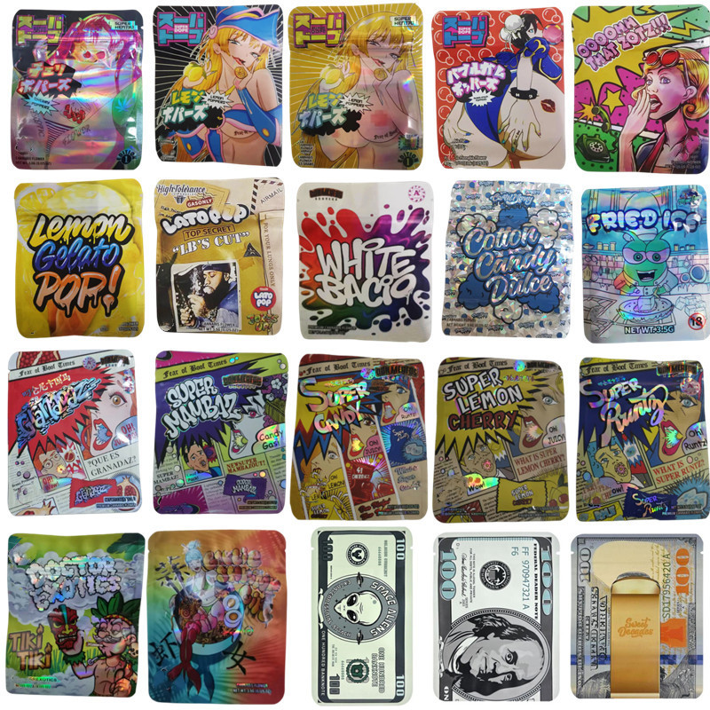 

custom 3.5 grams mylar bag regular shape 500pcs MOQ 28g one ounce pound bags supply die cut out differet style holographic dhgate box package customization