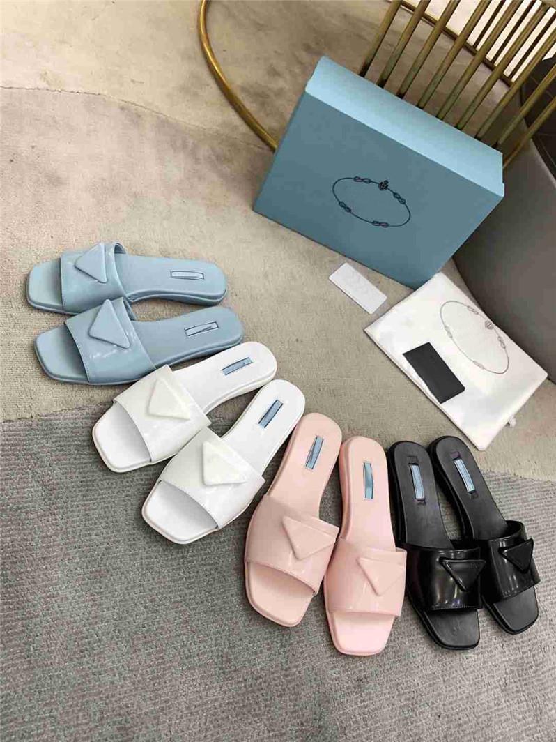 

Branded Women Sandals Designer Slides Brushed Leather Pumps Summer Screen-printed High Heels Fashion Flat Flip Flops Classic Shoes With Origanal Box