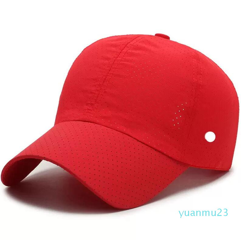 

LL Outdoor Baseball Hats Yoga Visors Ball Caps Canvas Small hole Leisure Breathable Fashion Sun Hat for Sport Cap Strapback Hat 66, Red
