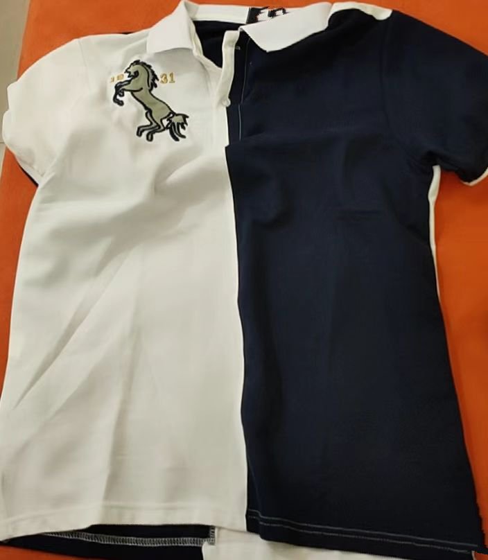 

men' lapel shirt printing polos T-shirt stitching short-sleeved top casual clothing Summer, 12