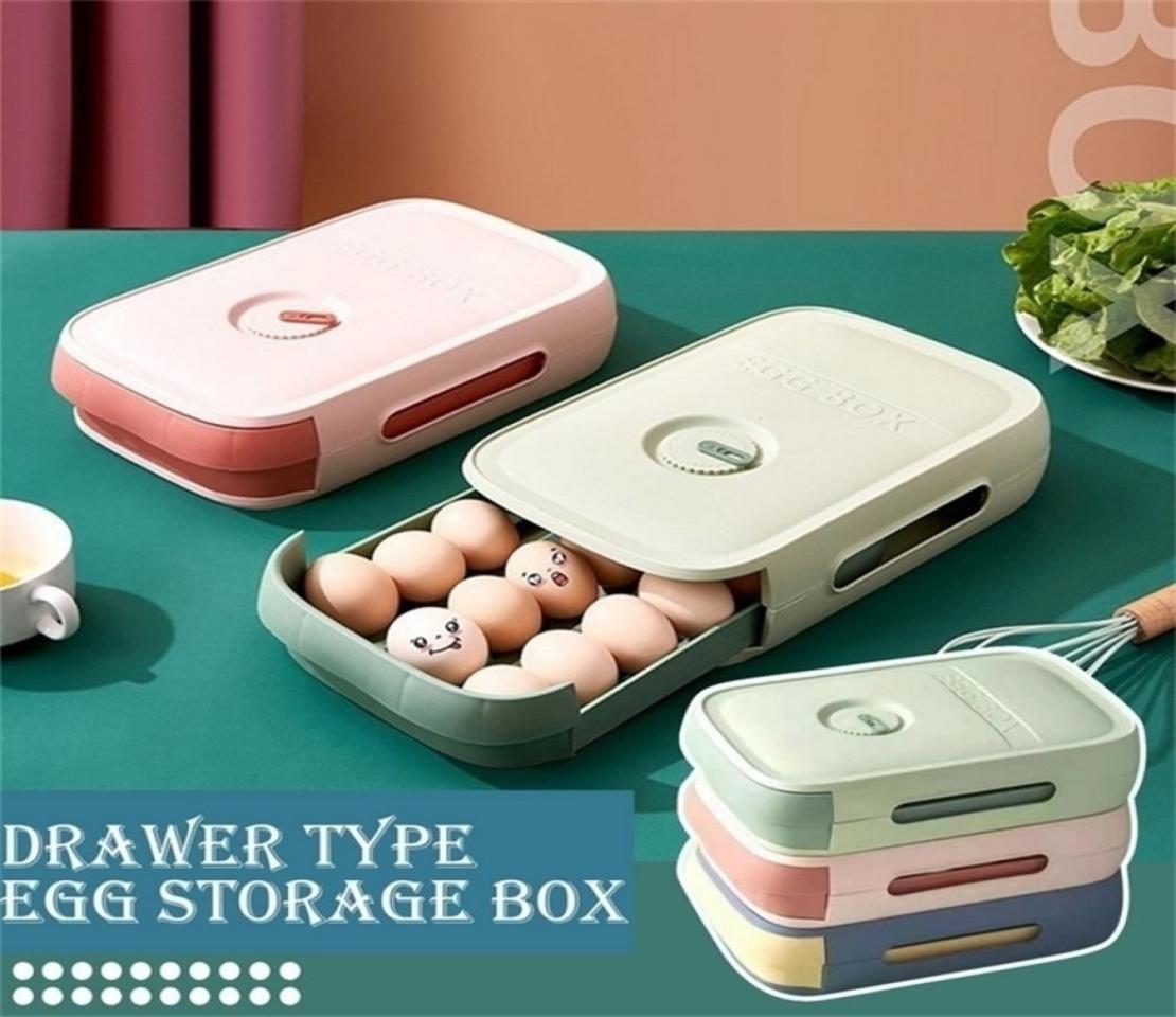 

Storage Boxes Bins Egg Artifact Drawer Kitchen Refrigerator Container Adjustable Time Supplies 2211048166031, Sky blue