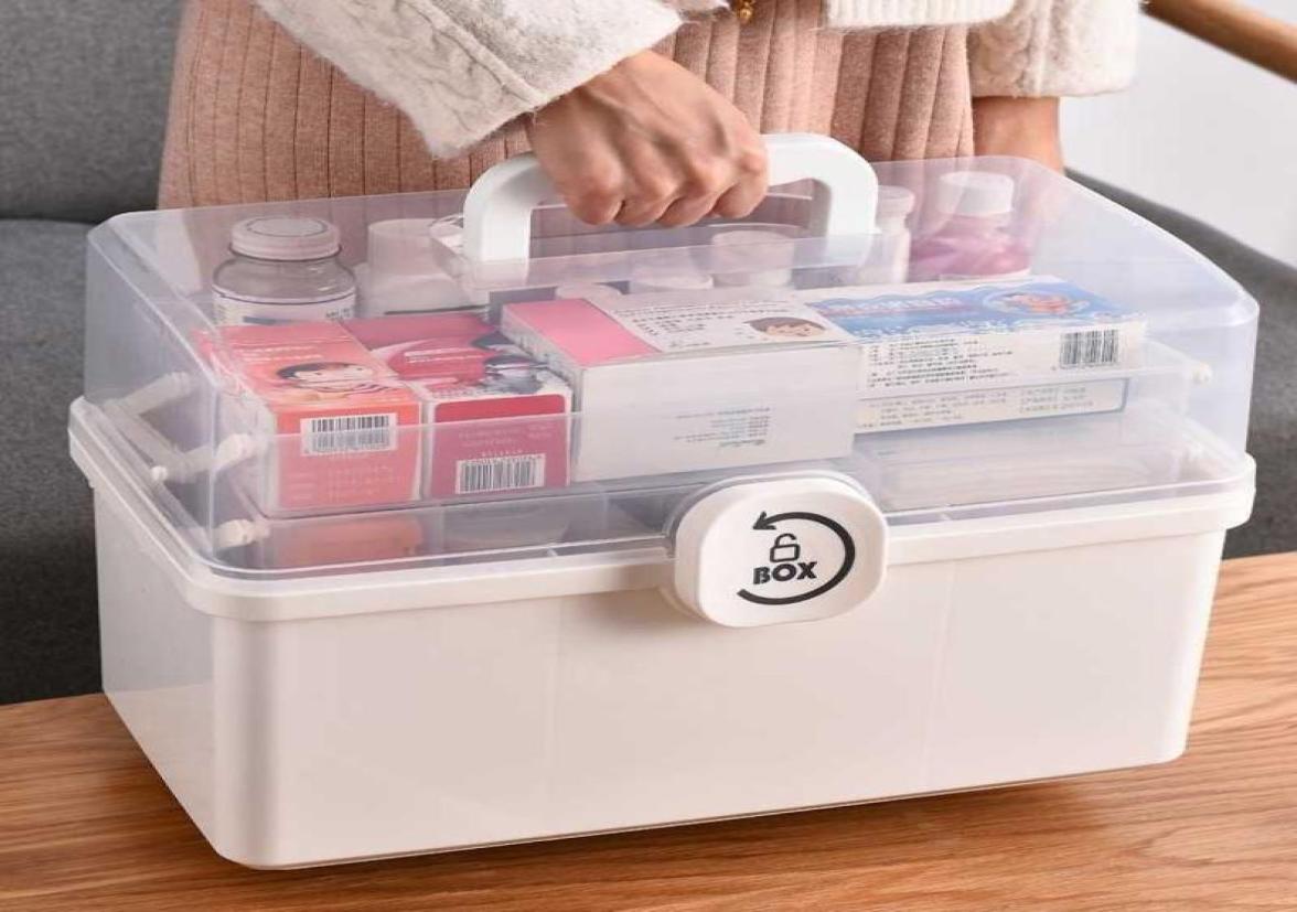 

Portable First Aid Medicine Box Multifunctional Family Large Capacity Medicine Container Clear Folding Storage Kit Box Dropship 214501753