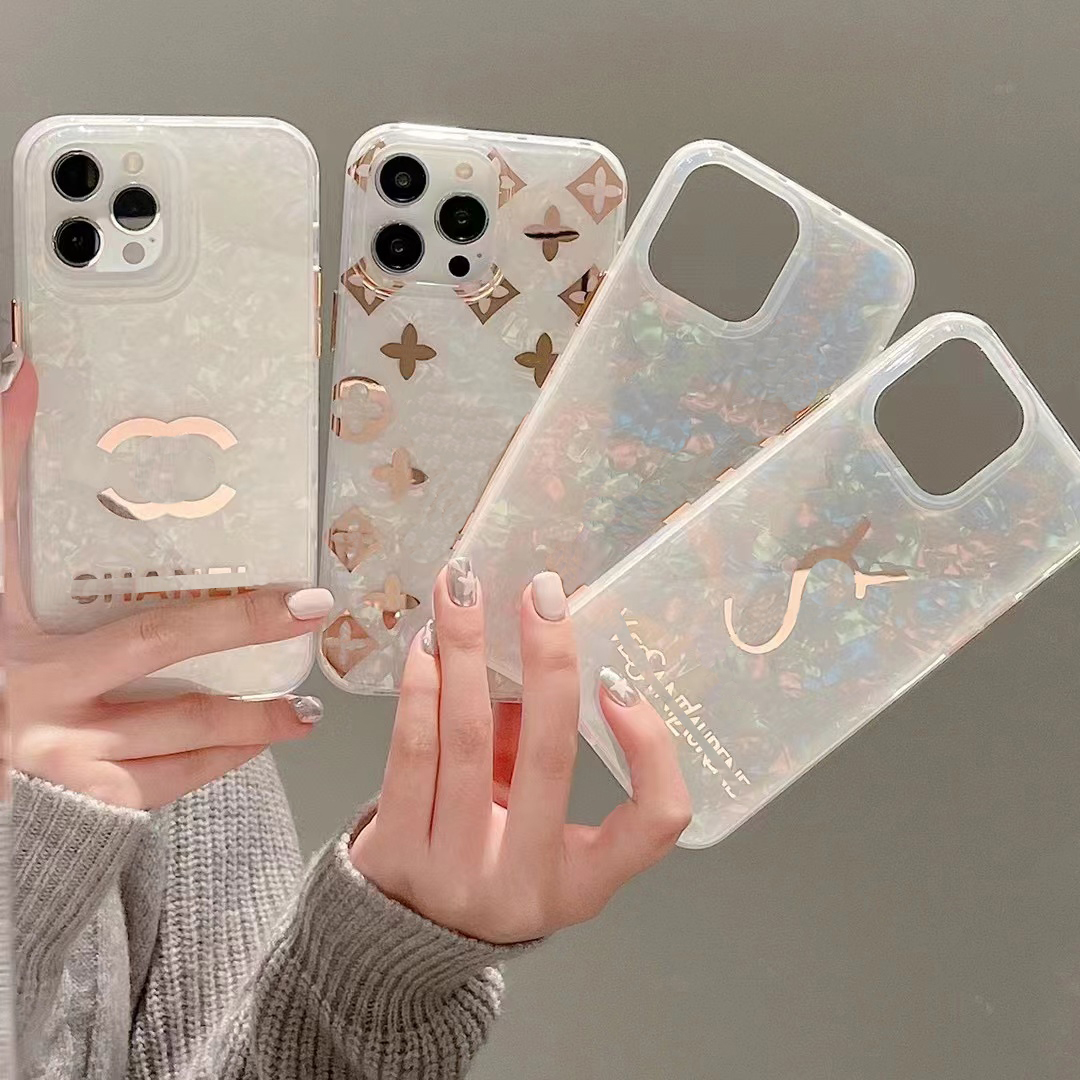 

Beautiful Conch iPhone Cases 14 13 12 11 Pro max Luxury Brand LU Designer Phone Purse 14pro 14plus 13pro 12pro plus Cover with Gift Logo Box Packing XS, #1