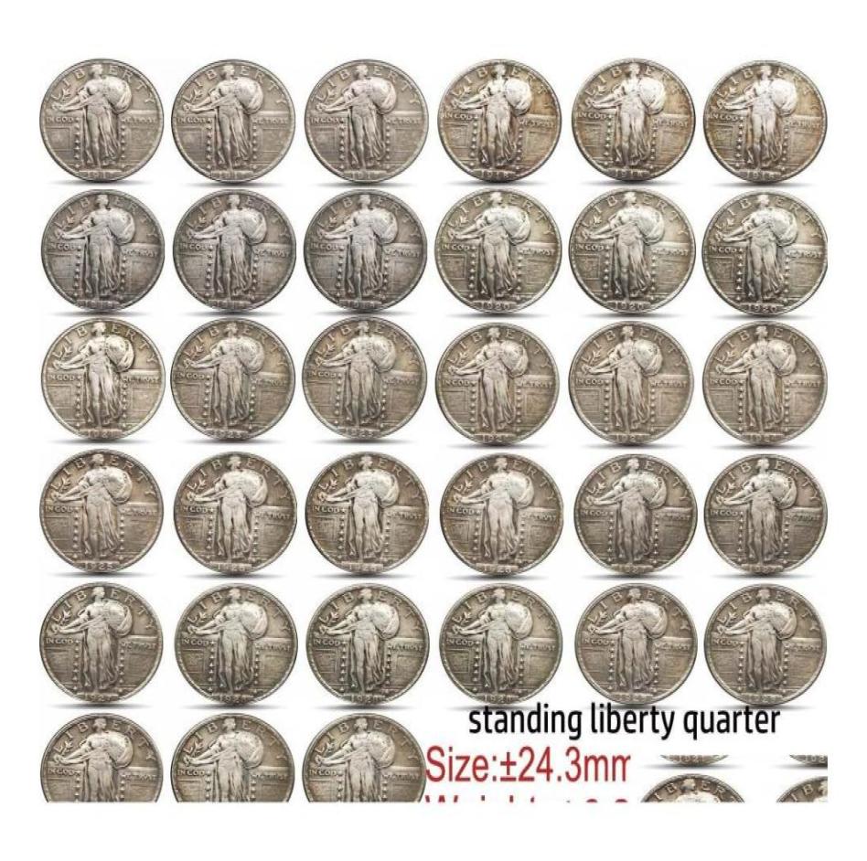 

Arts And Crafts 33Pcs Usa Standing Liberty Quarter Coins 19171930 Of Different Years Copy Old Coin Art Collectibles Drop Delivery 7231531