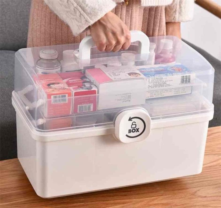 

32 Layer Portable First Aid Kit Storage Box Plastic MultiFunctional Family Emergency Kit Box with Handle Medicine Cabinet 2106269894612