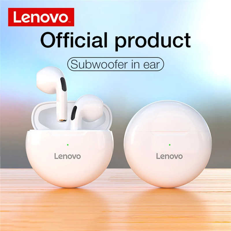 

Cell Phone Earphones Lenovo HT38 Wireless Bluetooth Earbuds HiFi Music Earphone With Mic Headphones Sports Waterproof Headset 2021New W0308, 1pc white11
