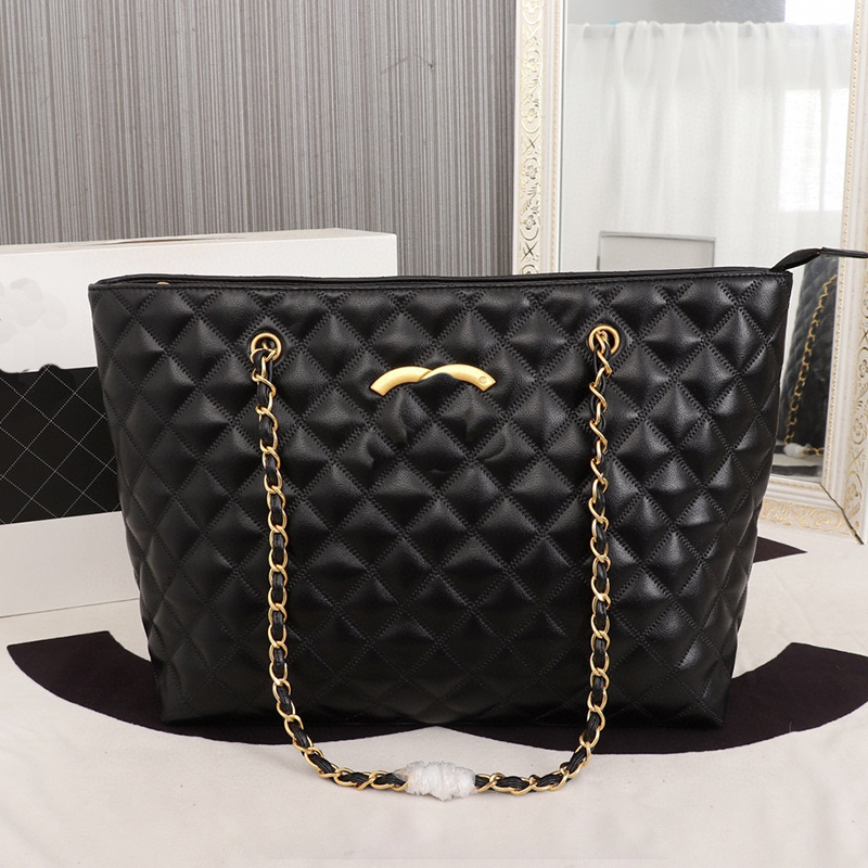

Luxury designer shopping bag Women's handbag Soft cowhide Tote Shoulder bag Chain Shoulders strap Messenger Bag Leather travel wallet Large capacity black handbags