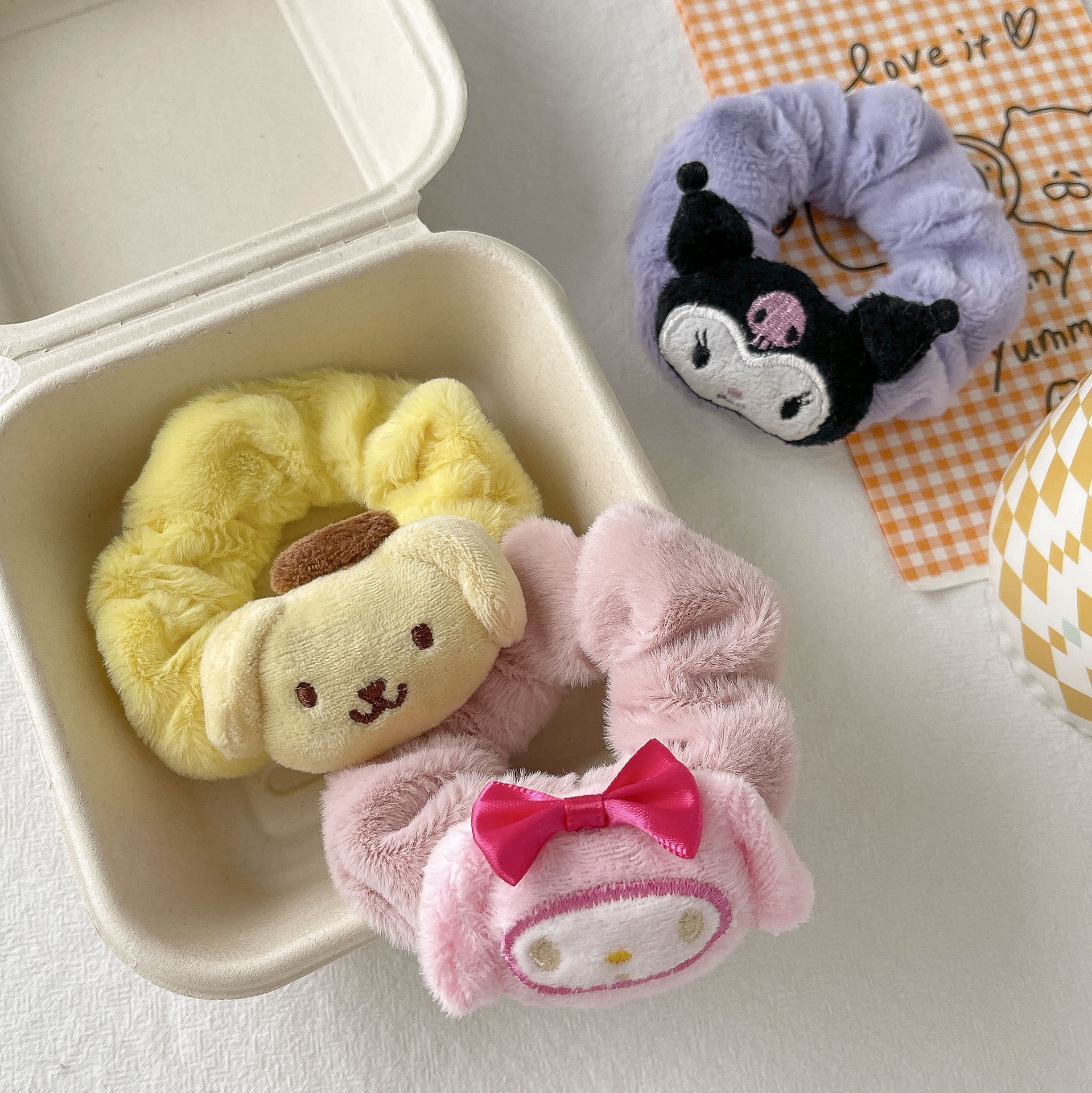 

5 Colors Fashion Kawaii Melody Cinnamo roll Charms Hairband Girls Elastic Hair Band Accessories