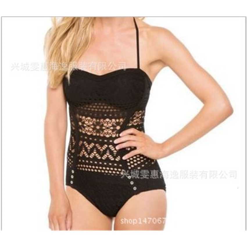 

One piece swimsuit new one Bikini Swimsuit hollow lace knitted bikini, White