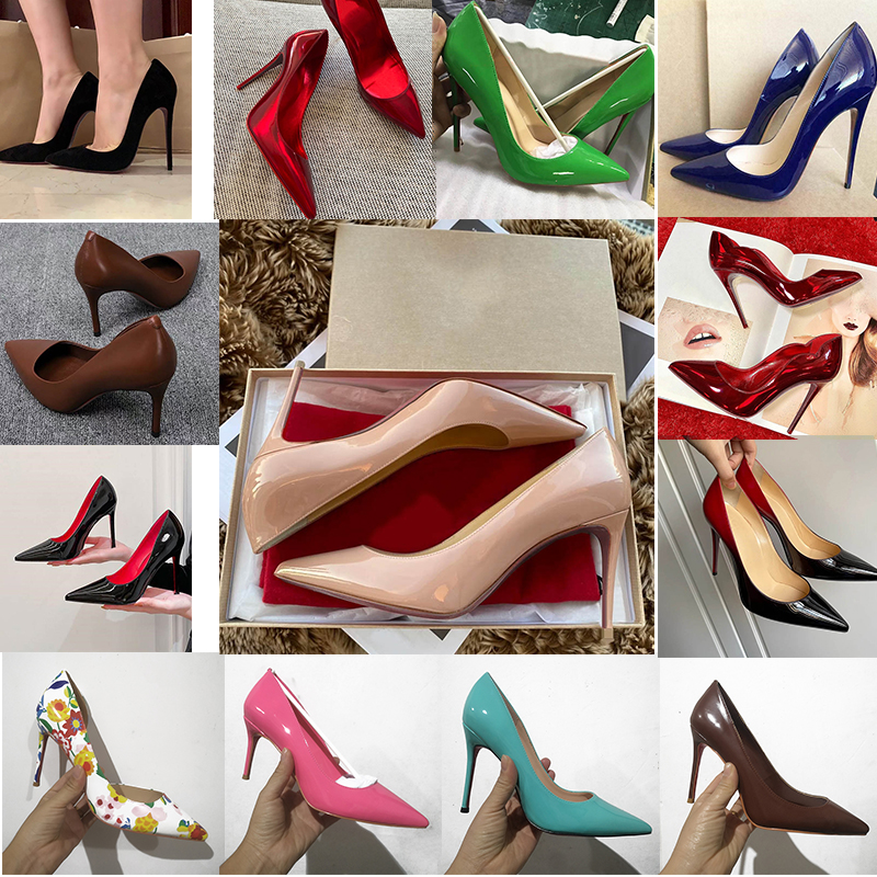 

High Heels Dress Shoes Designer Red Sneakers Suede Wedding Luxury Glitter Rivets Triple Black White Patent Leather Party Womens Women With Box, Item (5)