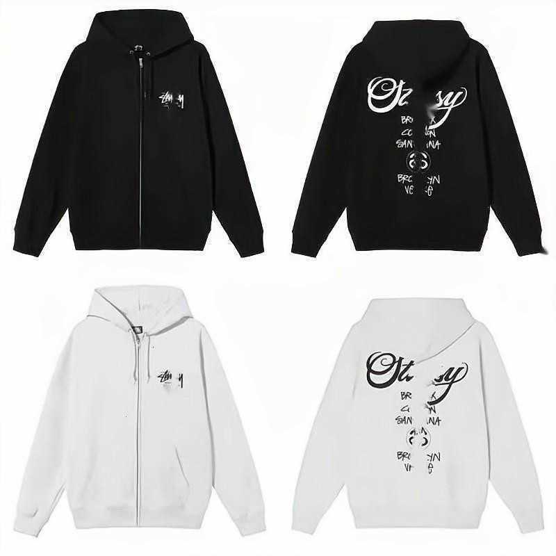 

Designer Luxury fashion brand Stussys World Tour Black 8 Ball Basic Classic Men' and Women' Couple Zipper Cardigan Hoodie yu00