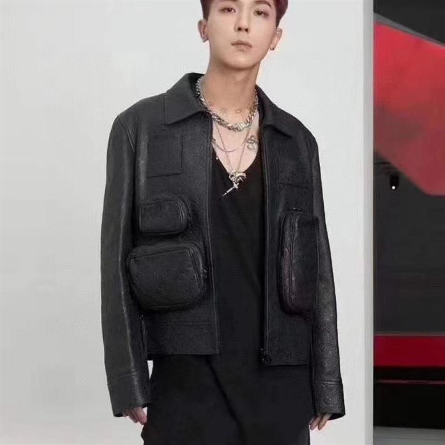 

Top Quality Designers Luxury Mens Womens Textile Multi Pocket Leather Clothing Jacquard Letter Dual Zippers Classic Print Baseball243Z, 4 colors