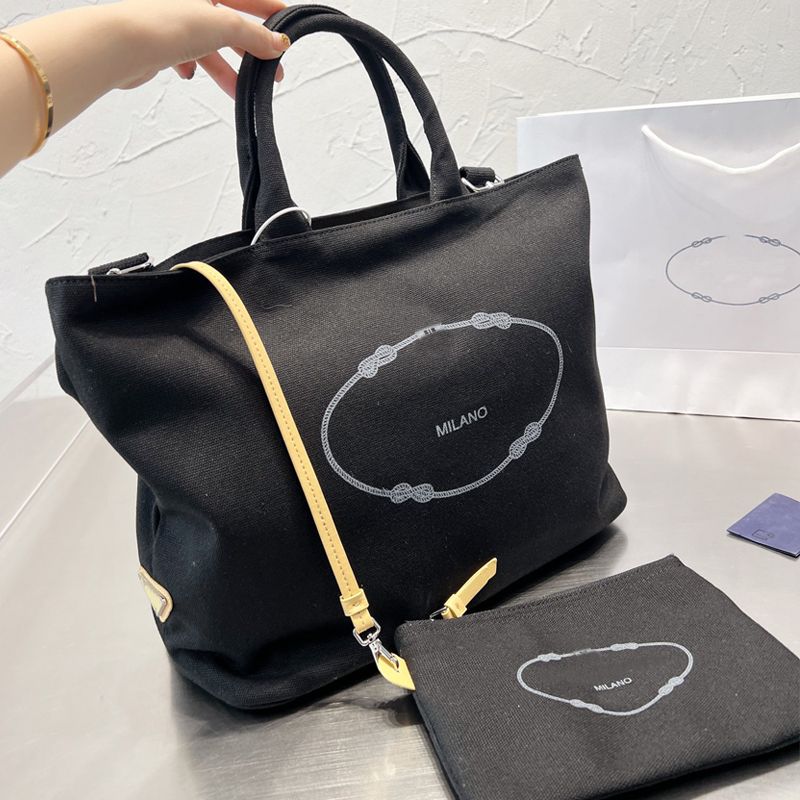 

Tote bags Canvas Shopping Bag Handbags Casual Large Capacity Tote Bags Shoulder Purse Triangular Sheet Metal Zipper Wallet Removable Wide Shoulders Strap Totes, Customize