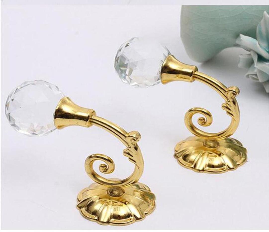 

Hooks Rails 2pcs Large Metal Crystal Glass Curtain Holdback Wall Tie Back Hanger Holder Rods Accessoires3529113