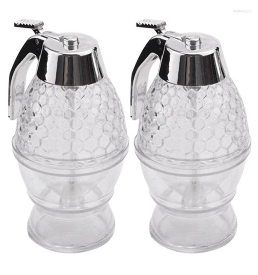 

Storage Bottles 2PCS Honey Dispenser NonDrip Syrup With Stand Cup Jar Special Pot For4536670